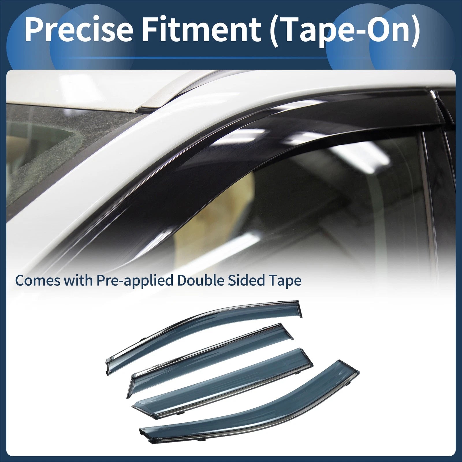 Window Deflectors for Hyundai Santa Fe (2013–2018) - Side Window Vent Visors Black