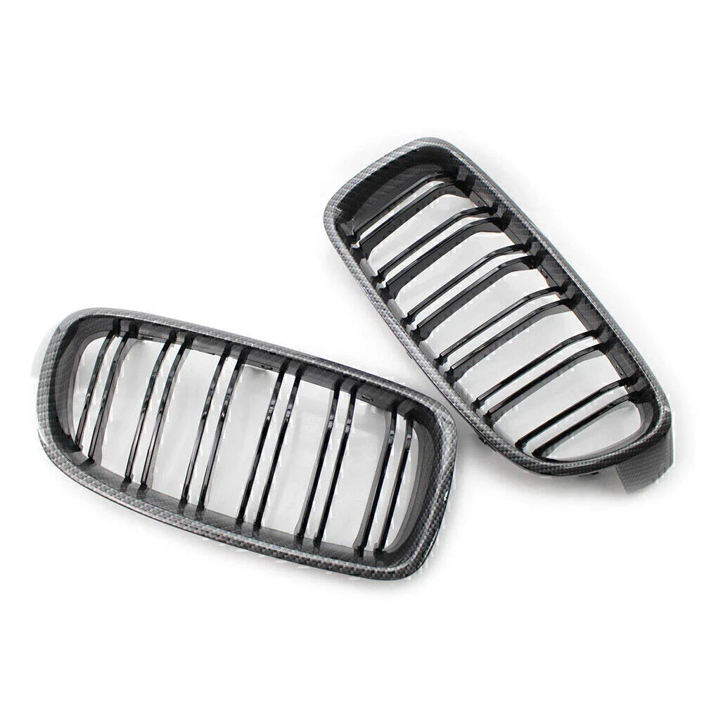 M3 Style Gloss Black Carbon Fiber Look Grilles for BMW F30/31 (2012-2018)