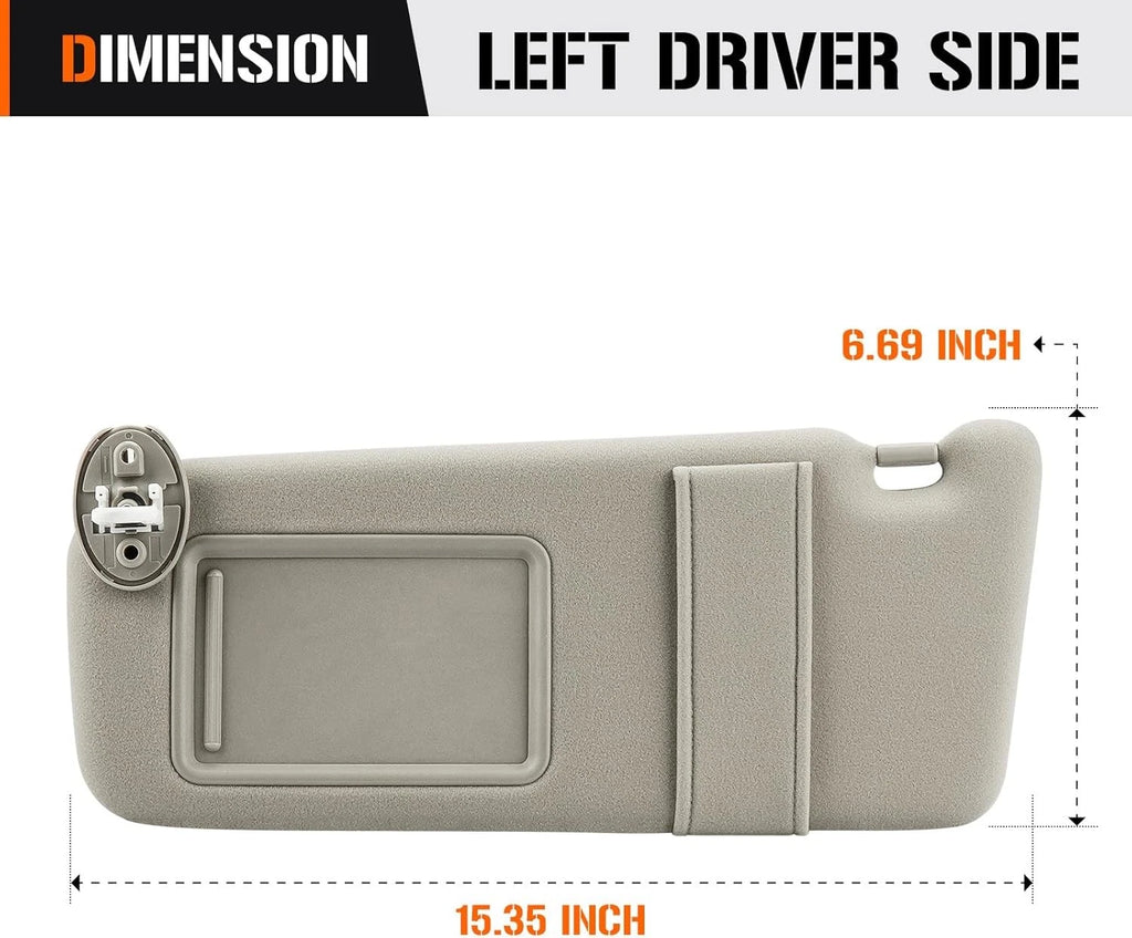 Beige Driver Side Sun Visor with Mirror for Toyota Venza (2009–2016)
