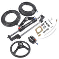 Hydraulic Outboard Steering Kit for Boat (22 FT Hose, 13.5" Wheel)