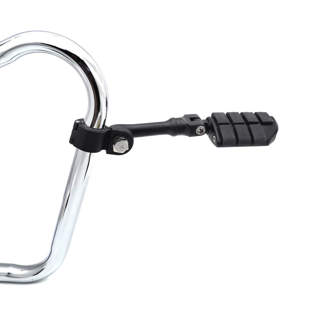 Black Offset Highway FootPeg Mounts Clamps for Harley (1.25" Engine Guard)