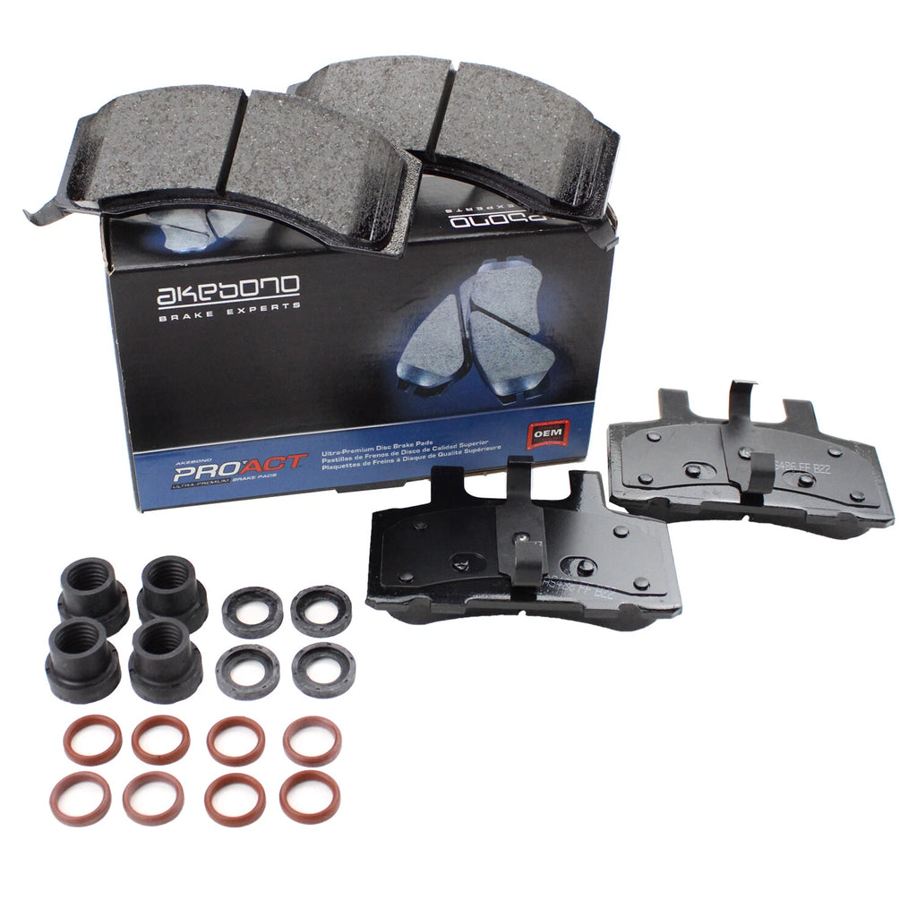 Set of 4 Akebono ProACT Front Disc Brake Pads & Hardware for Chevrolet GMC