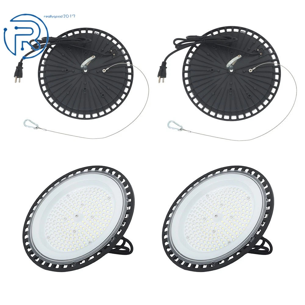 Set of 4 LED High Bay Lights 150W 5000K 18000LM UFO