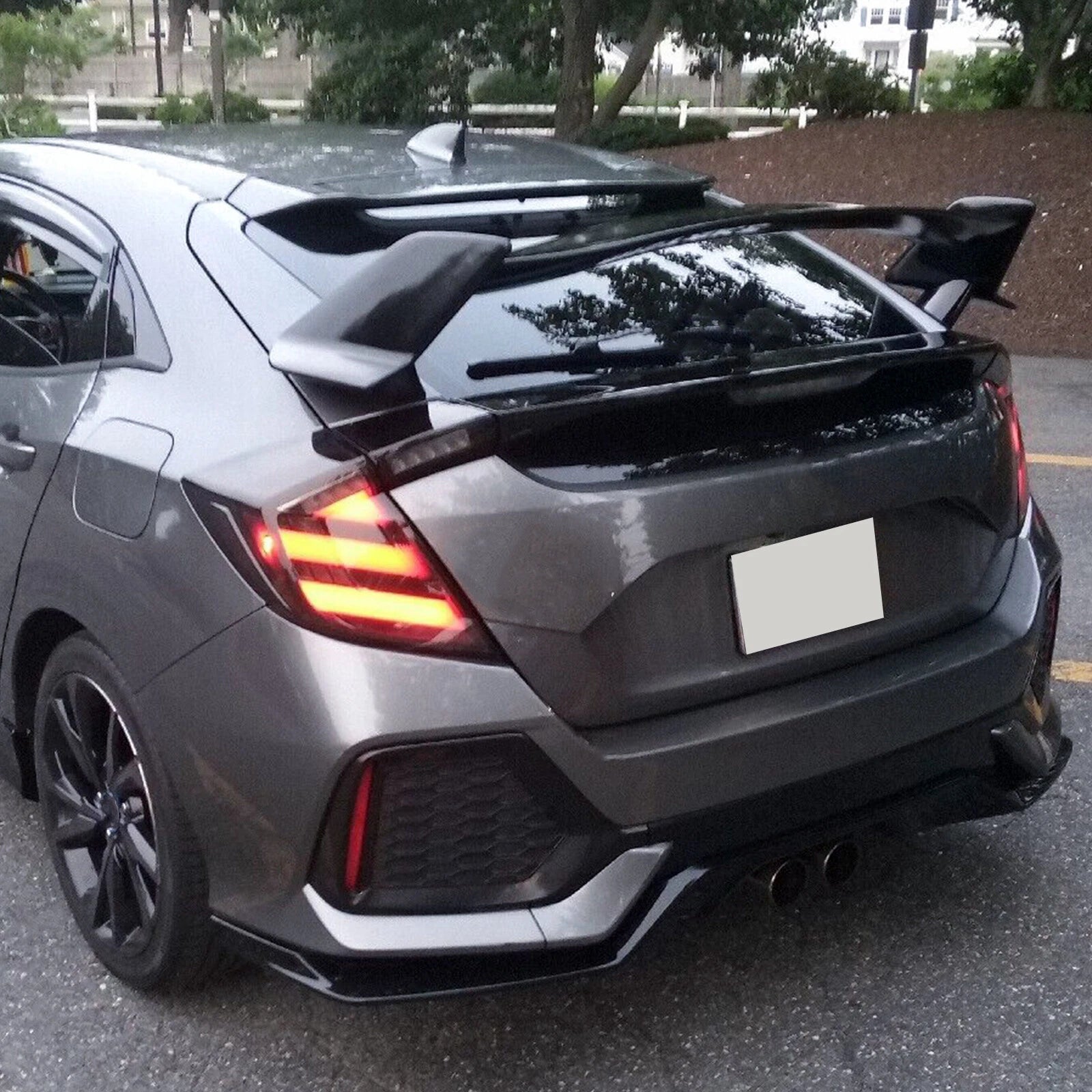 Rear Trunk Spoiler for Honda Civic Hatchback Type-R (2016–2021) Matte Black