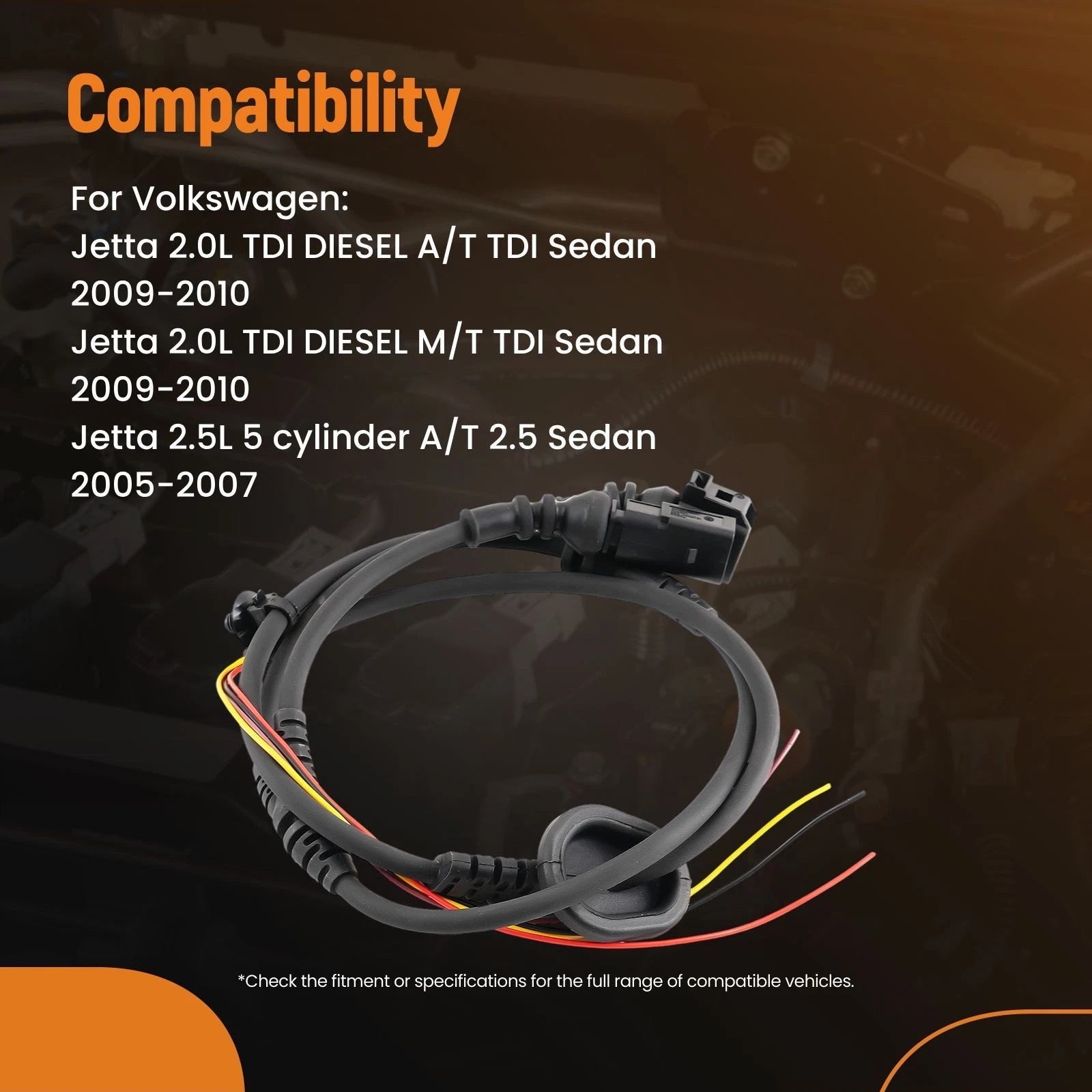 ABS Speed Sensor Wire Harness for Volkswagen Jetta Golf Rabbit (2006–2013)