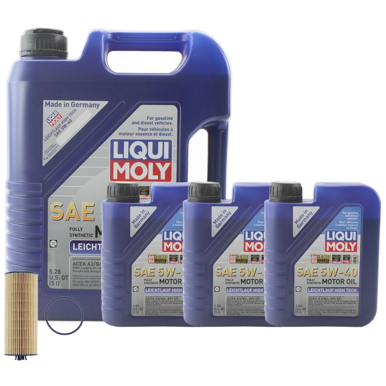 Liqui Moly Leichtlauf HighTech 5W40 Engine Oil Change Kit for C190 W222 (2014–2020)