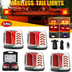 4X Wireless LED Rear Tail Lights for Tow Truck Trailer (Battery Operated)
