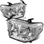 Pair of Chrome Housing Clear Corner Headlights for Toyota Tundra (2014–2021)