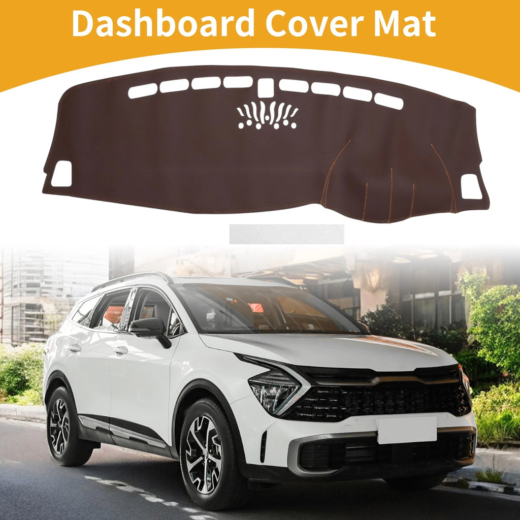 Dashboard Cover Mat for Kia Sportage (2016–2017) Brown Anti-Slip