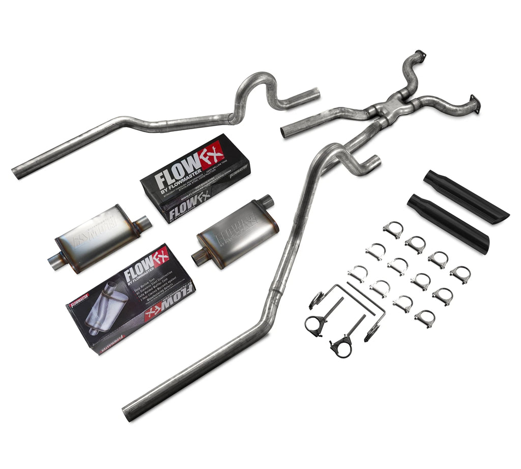 2.5" Dual Exhaust for Ford Crown Victoria P71 (2004–2011) Flowmaster FlowFX Roll Black Tips