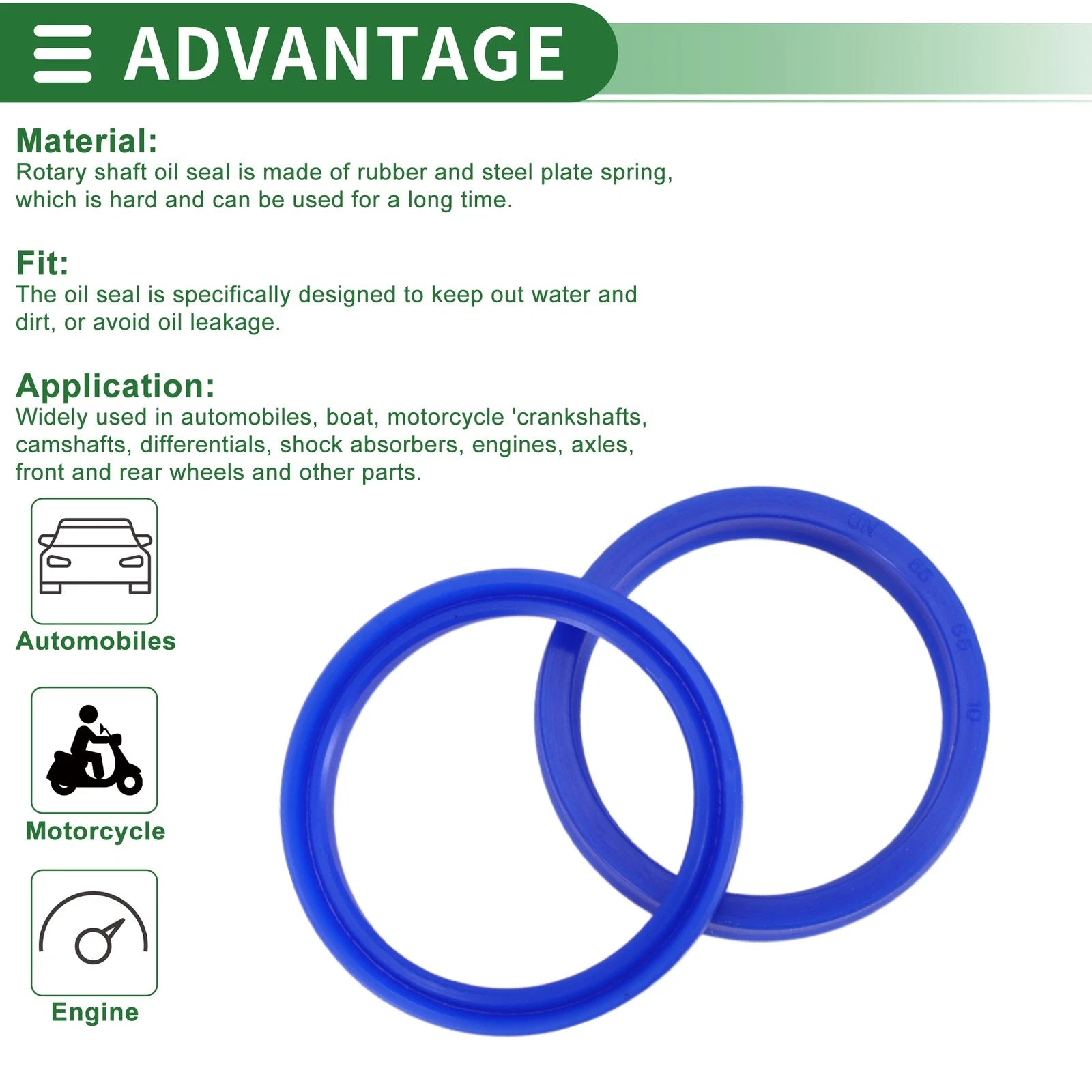 Set of 5 Oil Seal Rotary Shaft Seal 55x65x10mm High Pressure TPU