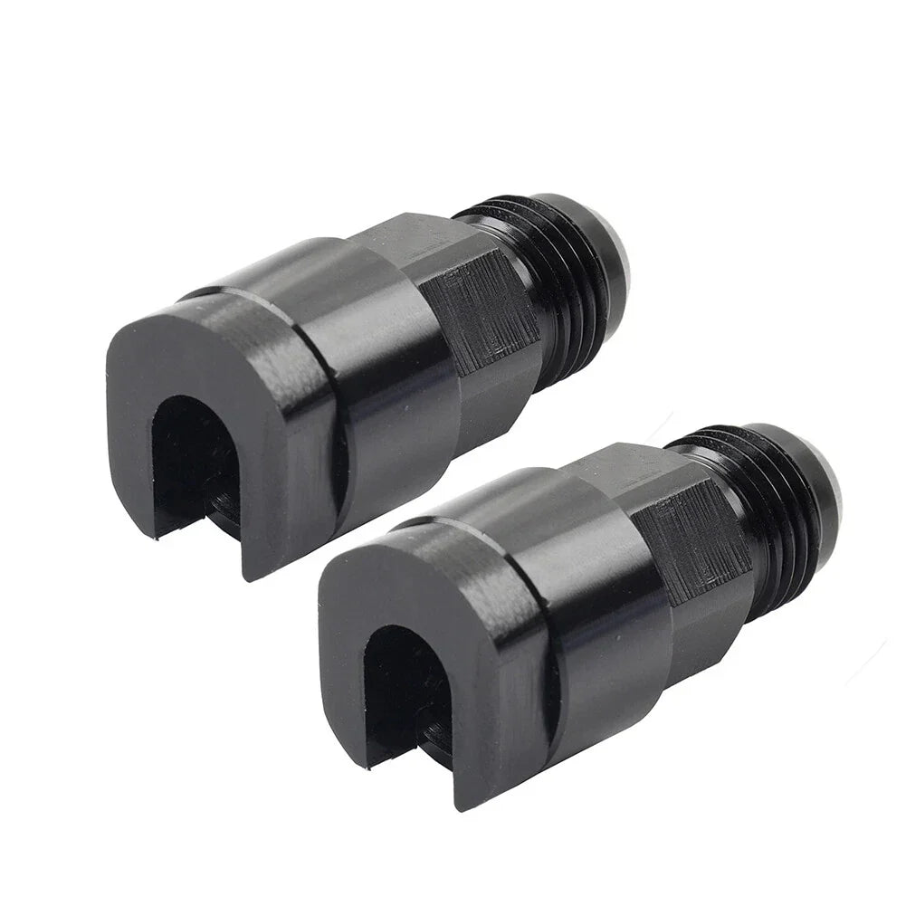 Black 6AN Male to 3/8" Quick Disconnect EFI Fuel Rail Adapter for Car