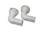 2X 90 Degree Plastic Thru Hull for Boat (1.5in, White)