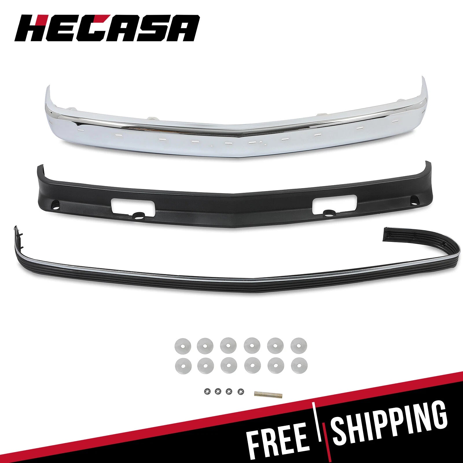Chrome Front Bumper Kit for Chevy Suburban GMC C1500 K1500 (1988–2000)