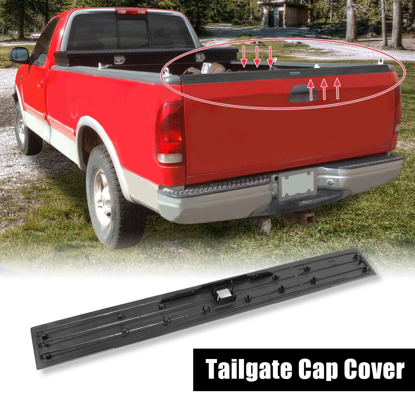 Tailgate Cap Protector Lip Spoiler Cover for Ford F150 (2015–2020) FL3Z9940602B