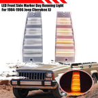 Clear LED Front Corner Side Marker Lights for Jeep Cherokee XJ Comanche (1984–1996)