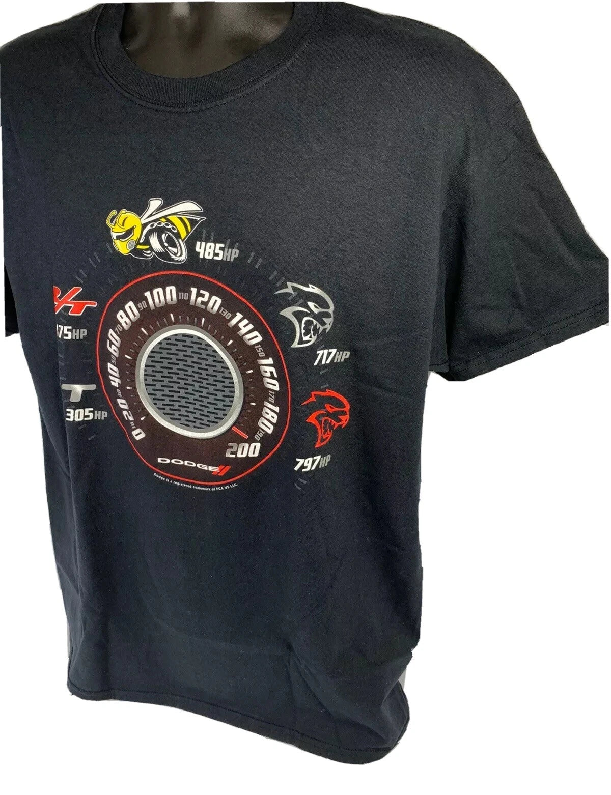 Speedometer T-Shirt for Dodge Challenger and Charger Trim Levels (2008–2023)