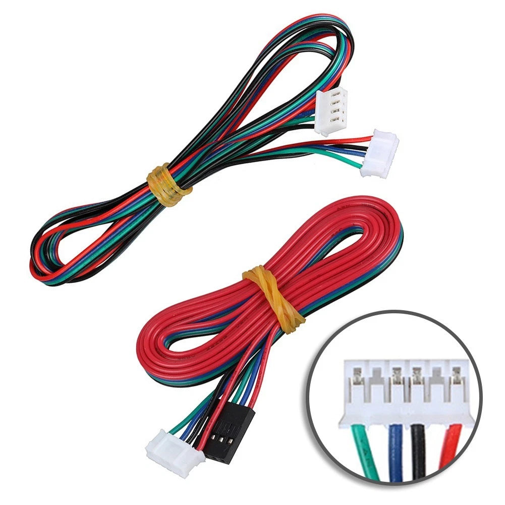 Set of 4 Stepper Motor Extension Cables 2m 4pin to 6pin for 3D Printer