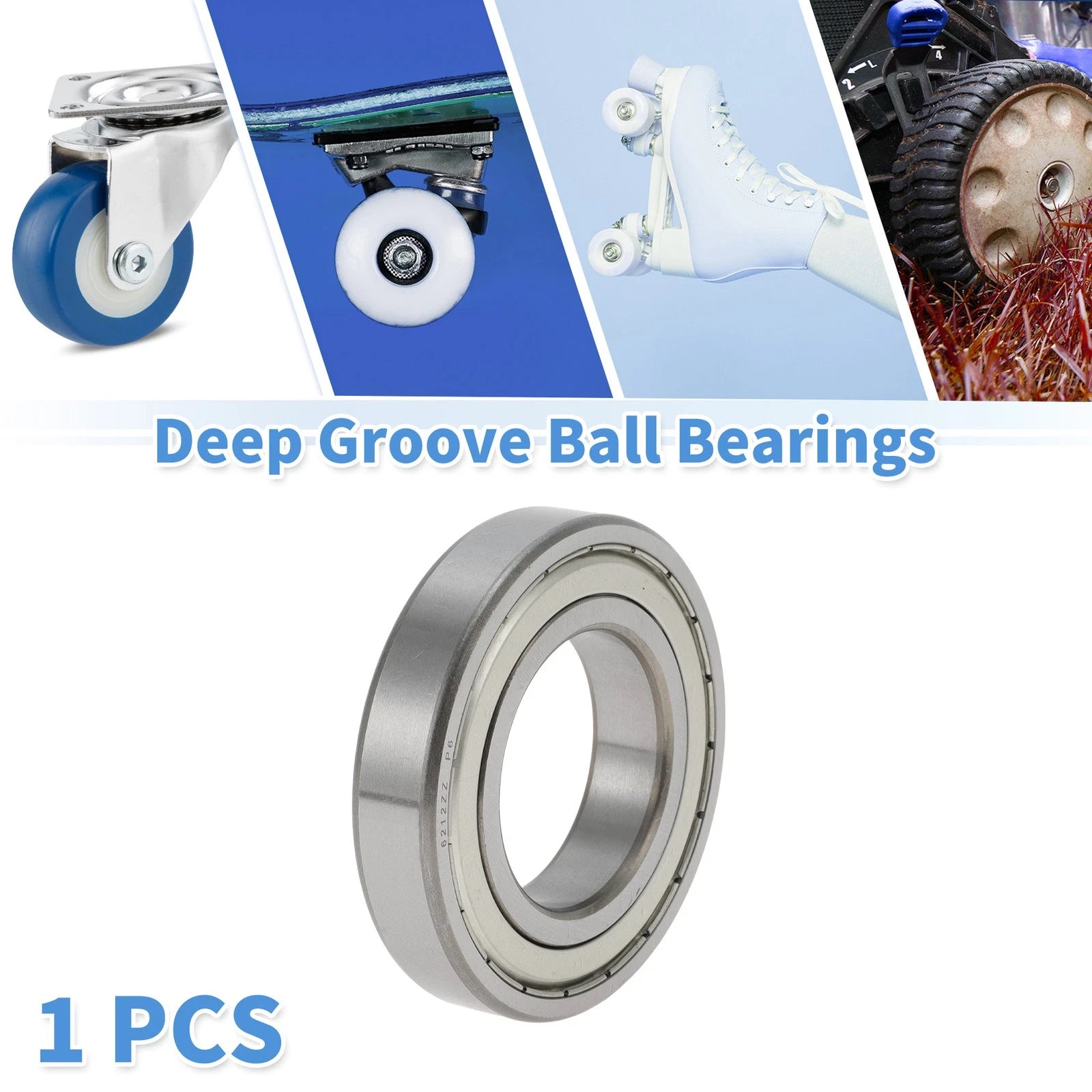 Deep Groove Ball Bearing 6212ZZ for Scooter Skateboard (60x110x22mm)