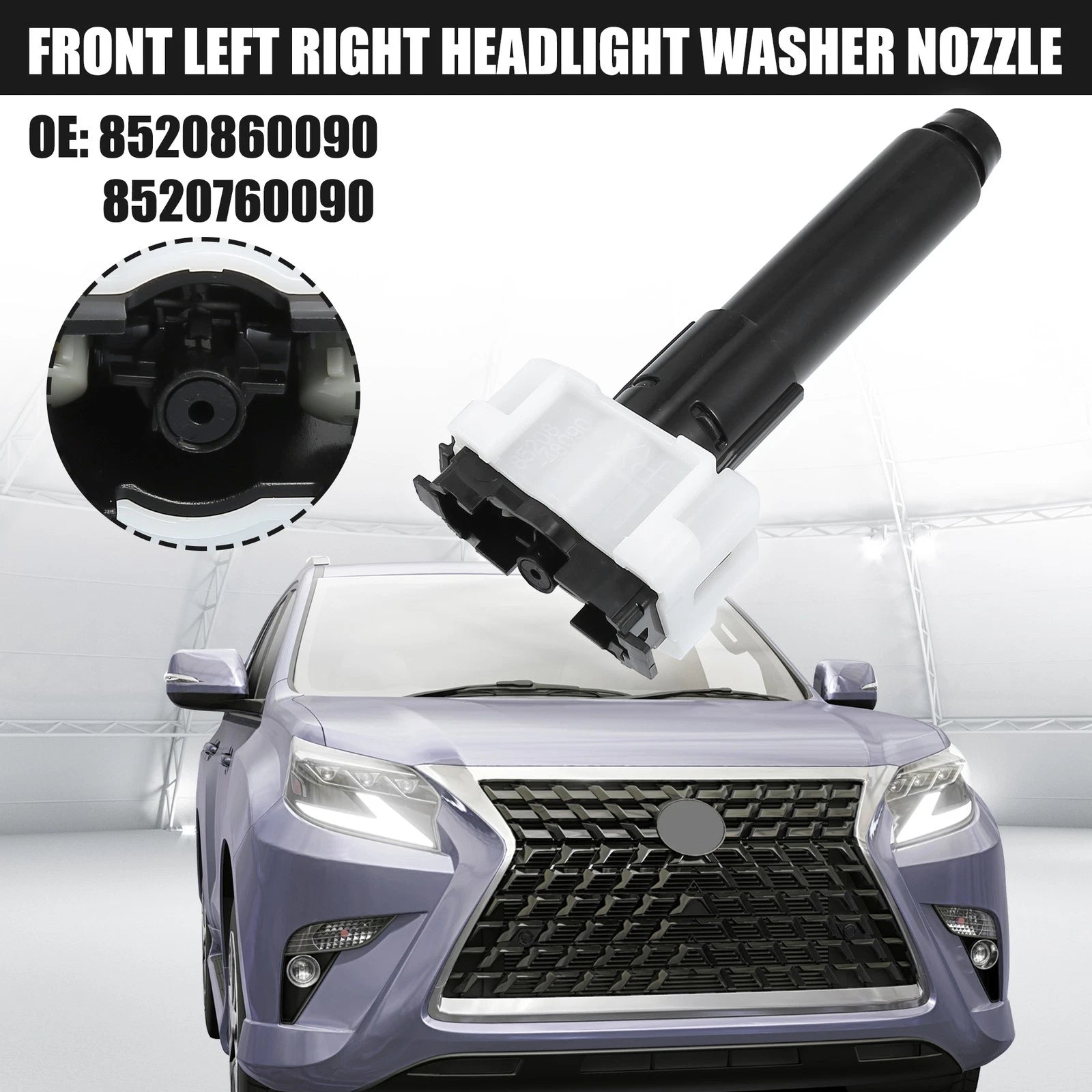 2X Headlight Washer Nozzle for Lexus GX460 (2014–2017)