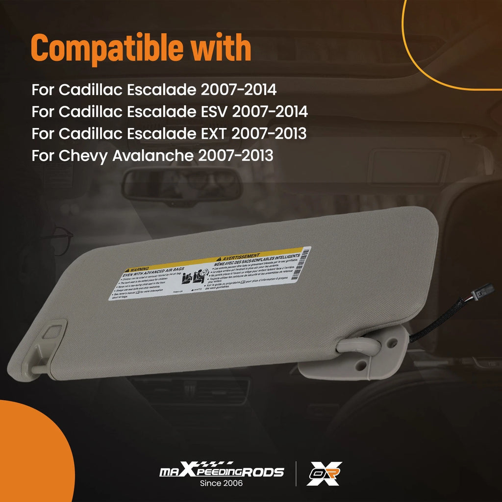 Sun Visor for Sierra 1500/Silverado 1500 (2007–2013) Gray w/ Light 22850310