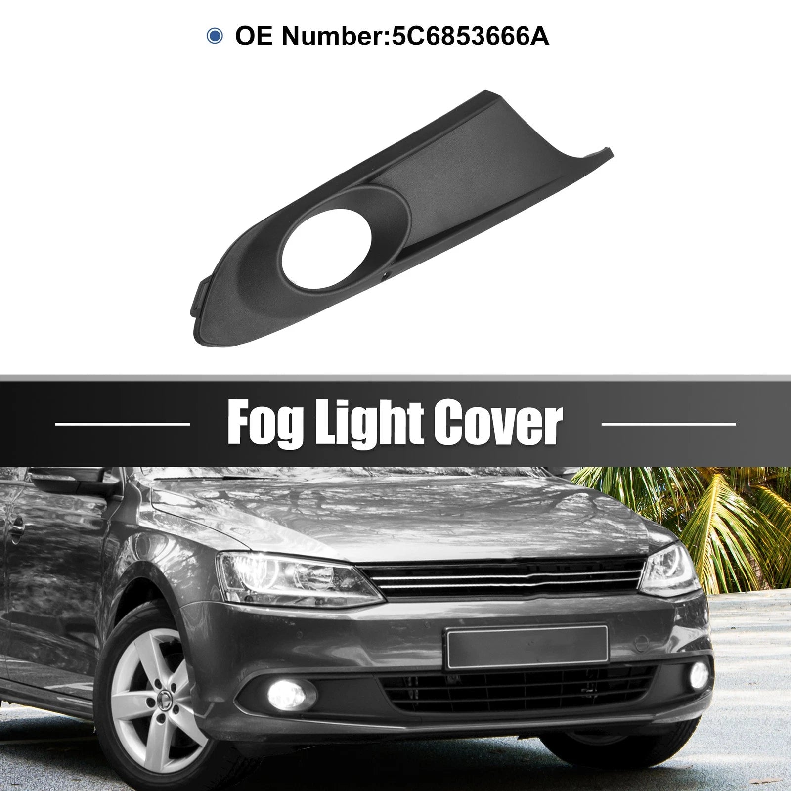 Front Right Fog Light Grille for Volkswagen Jetta (2011–2018) 5C6853666A