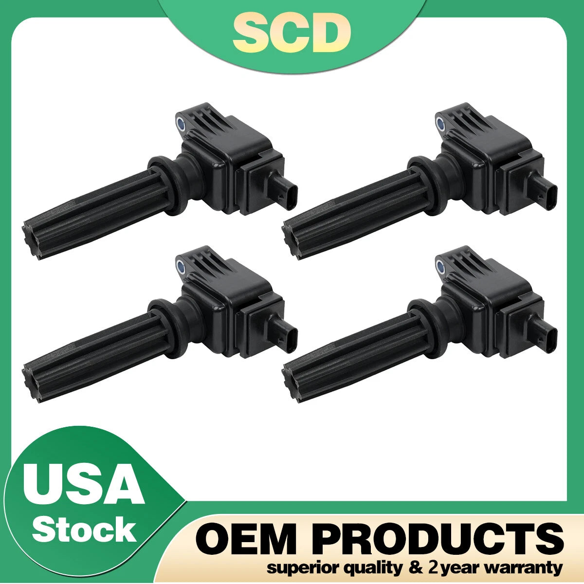 Set of 4 Ignition Coils for Ford Explorer Focus Fusion Lincoln MKZ (2006–2019) - UF670 DG546