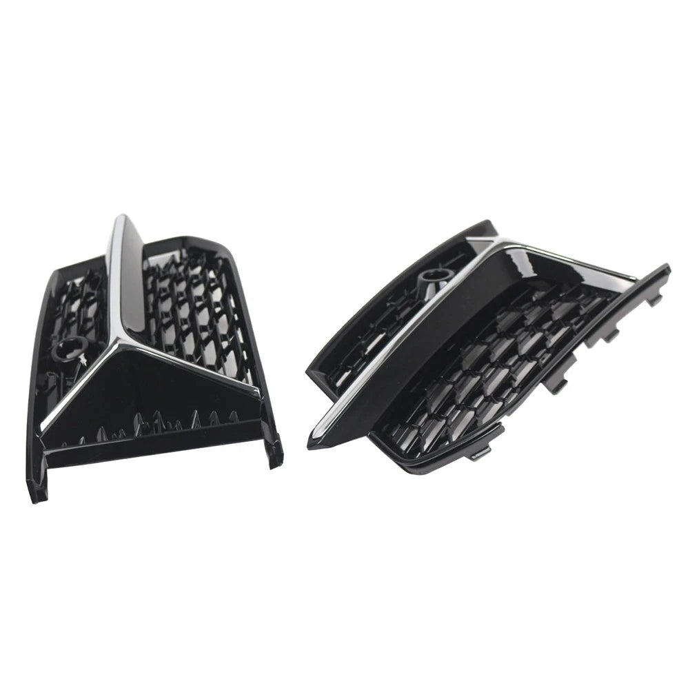 1 Pair Chrome Front Fog Light Grille Cover for Audi A6 S6 C8 (2018–2024)