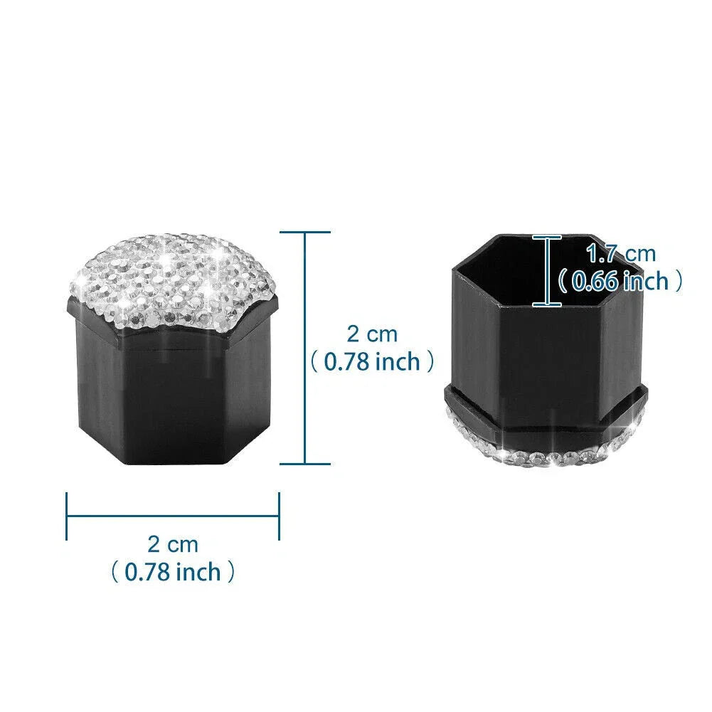 Lug Nut Covers 20Pcs White Rhinestone for Cars
