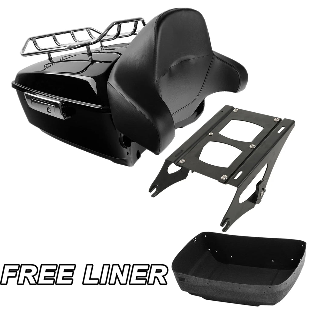 Trunk Backrest Pad Mount Rack for Harley Electra Glide, Street Glide (2014–2023)