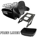 Trunk Backrest Pad Mount Rack for Harley Electra Glide, Street Glide (2014–2023)
