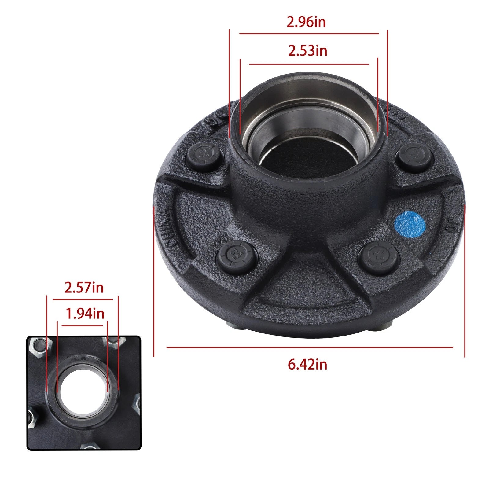 Set of 2 Trailer Hub Kits for 3 (5 on 4.5)
