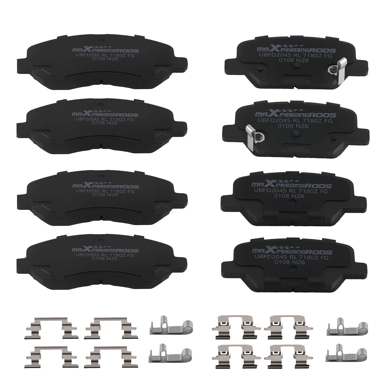 Set of 4 Ceramic Brake Pads for Mitsubishi Outlander (2014–2019) D1679 D866