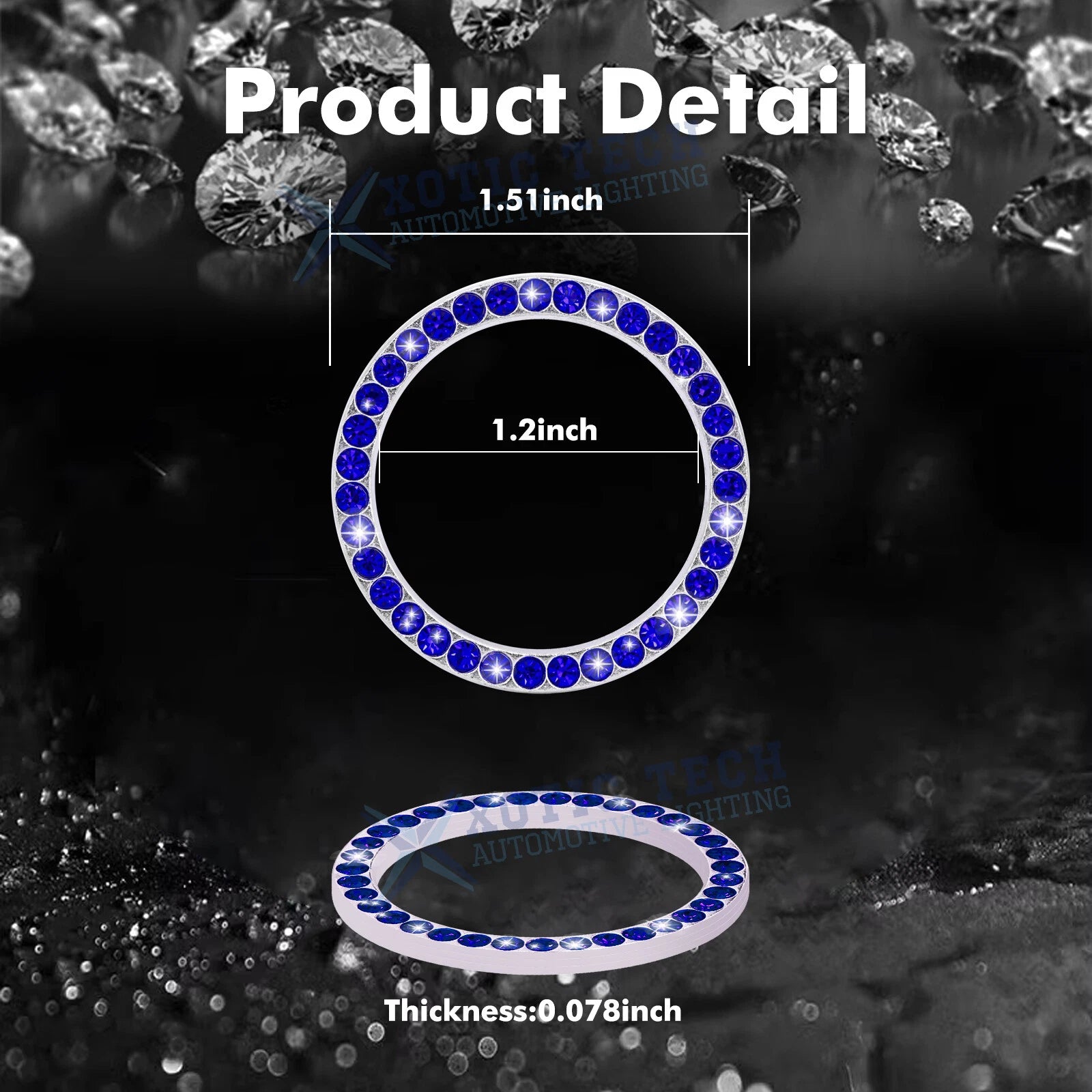 Bling Blue Cup Coasters for Shift Knob Cover Interior Accessories (2024-2024)