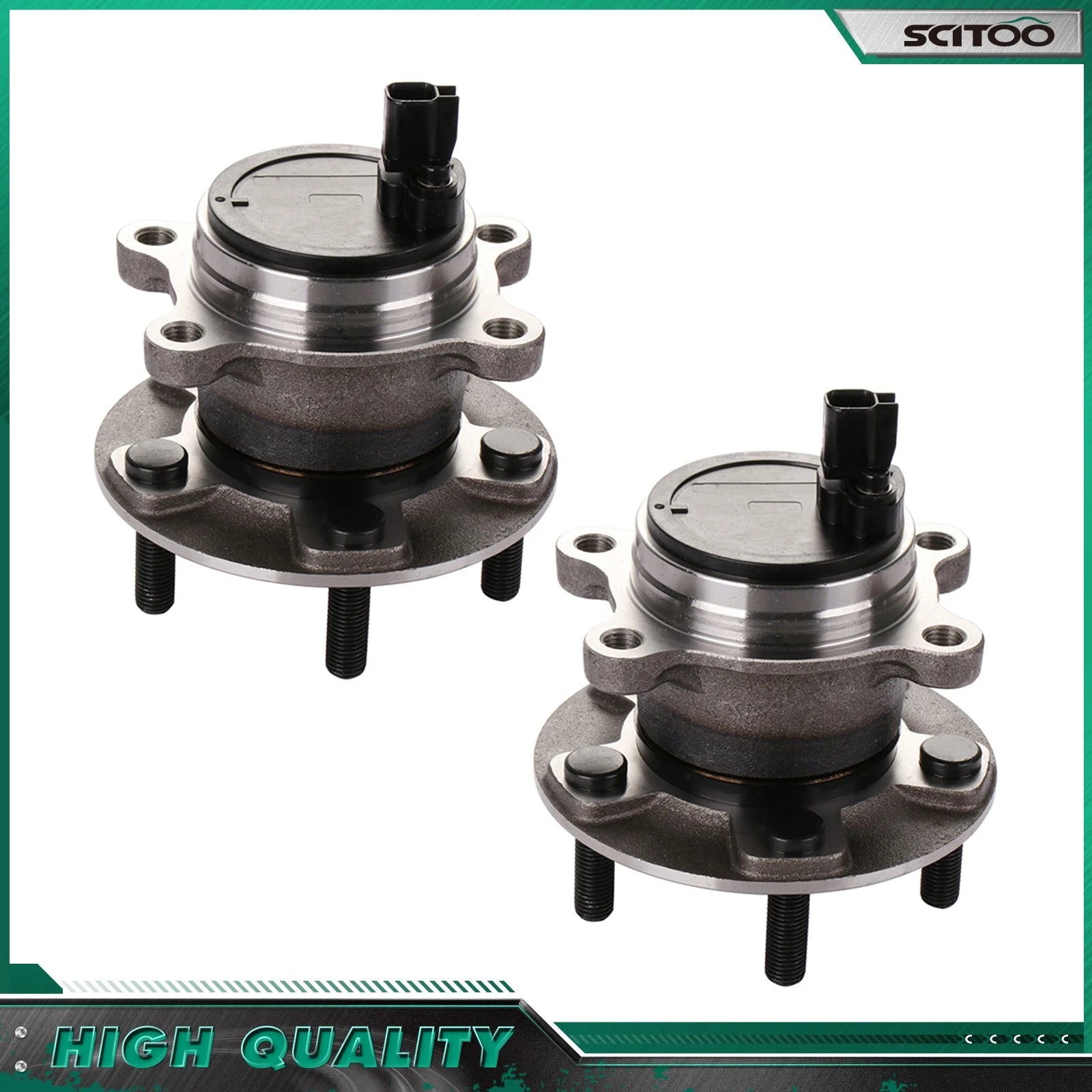 Set of 2 Rear Wheel Bearings Hub for Ford Focus (2012–2018)