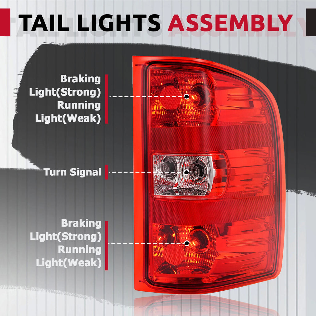 Passenger Side Tail Light for Chevy Silverado 1500 2500 3500 (2007-2013)