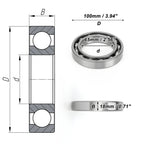 Deep Groove Ball Bearing 65x100x18mm for Scooter Skateboard (6013)