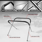 Folding Adjustable Steel Bumper Storage Stand for (220 lbs Load)