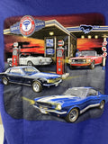 Ford Mustang T-Shirt Vintage Gas Station Scene (1964–2024)