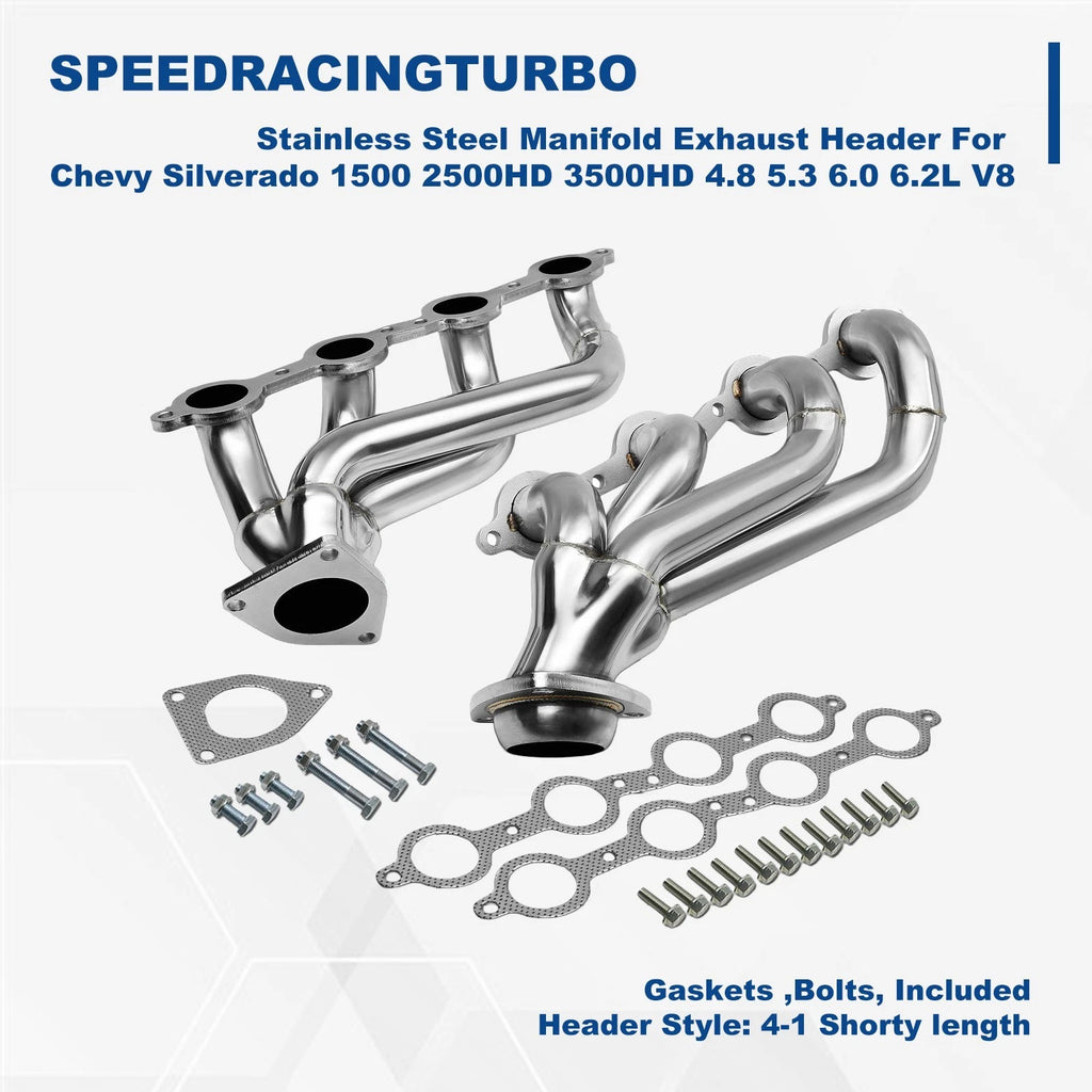Exhaust Header for Chevy Silverado 1500 2500HD 3500HD (2002–2016)