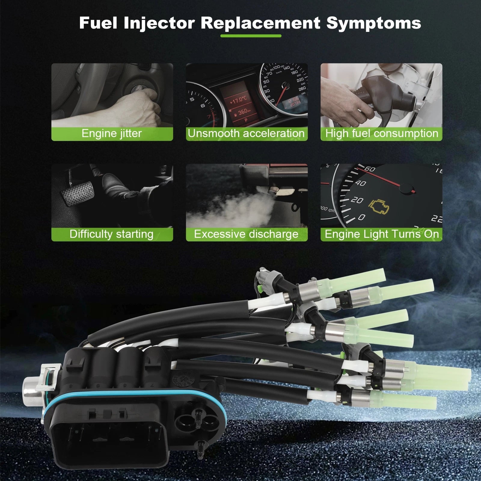 Set of 8 Multi-Port Fuel Injectors for Chevrolet Tahoe C1500 K1500 GMC Yukon