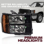 Set of 2 Headlights for GMC Sierra 1500 2500HD 3500HD (2007–2014)