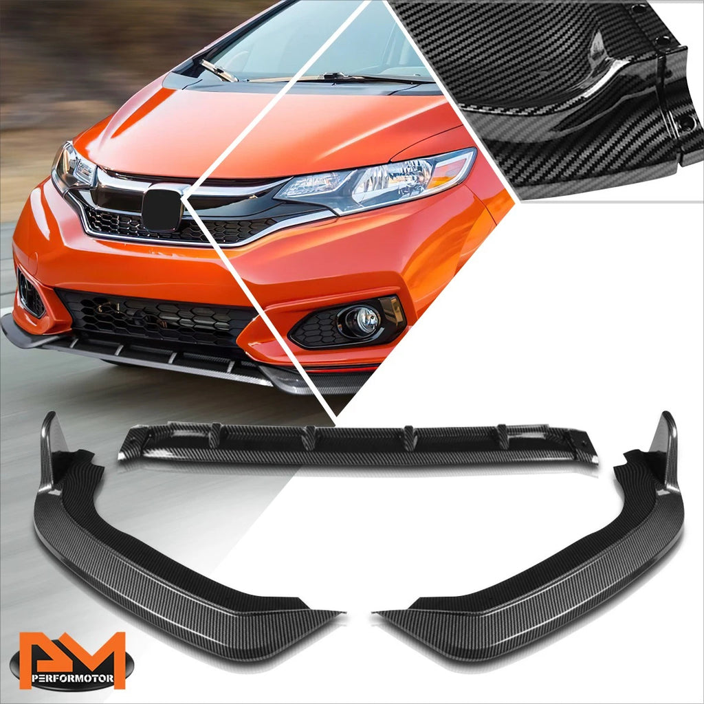 Carbon Look Front Bumper Splitter Lip for Honda Fit (2018–2020)