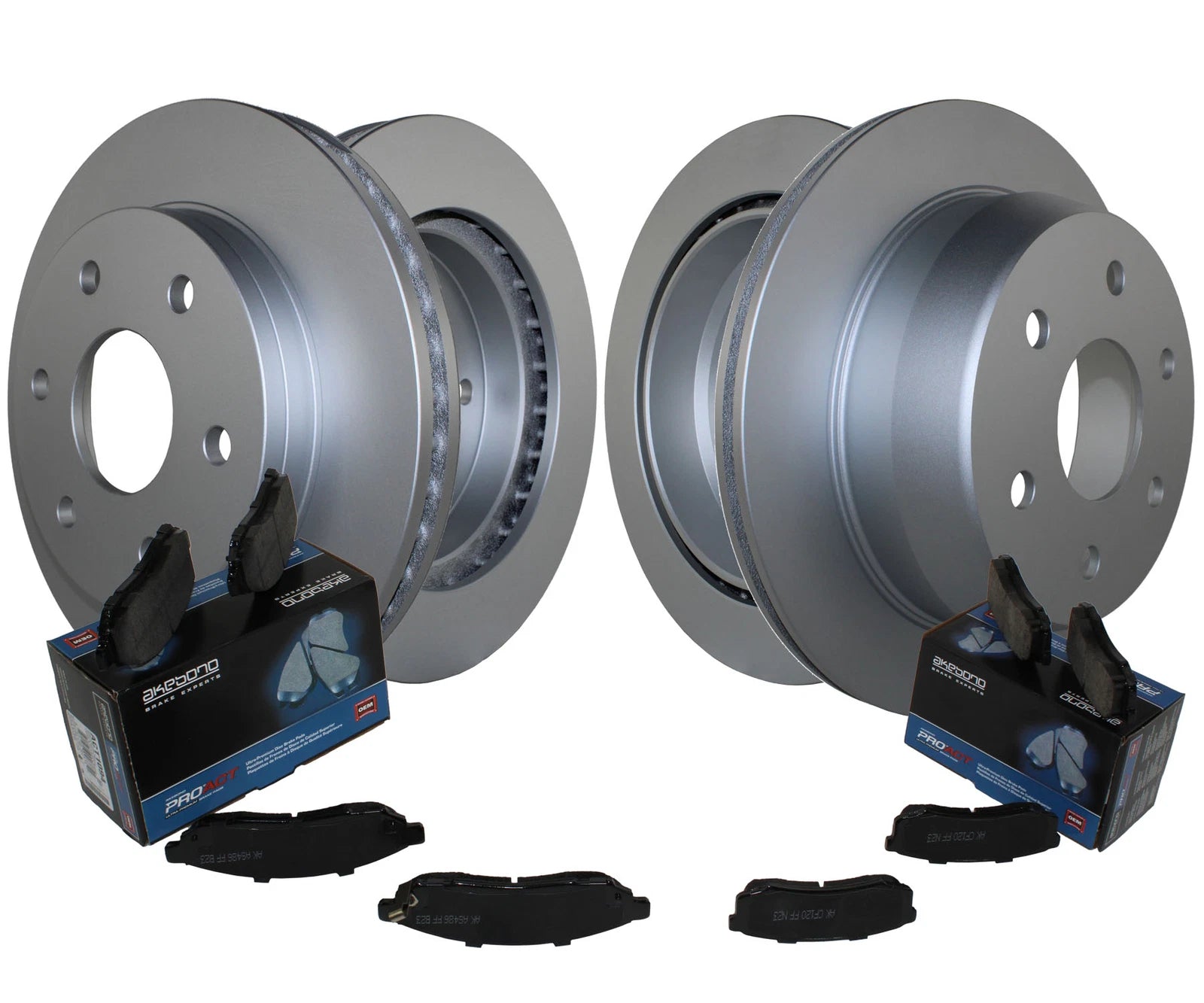 Front Rear Brake Kit Disc Rotors Akebono Ceramic Pads for Silverado Sierra 1500 (2007–2013)