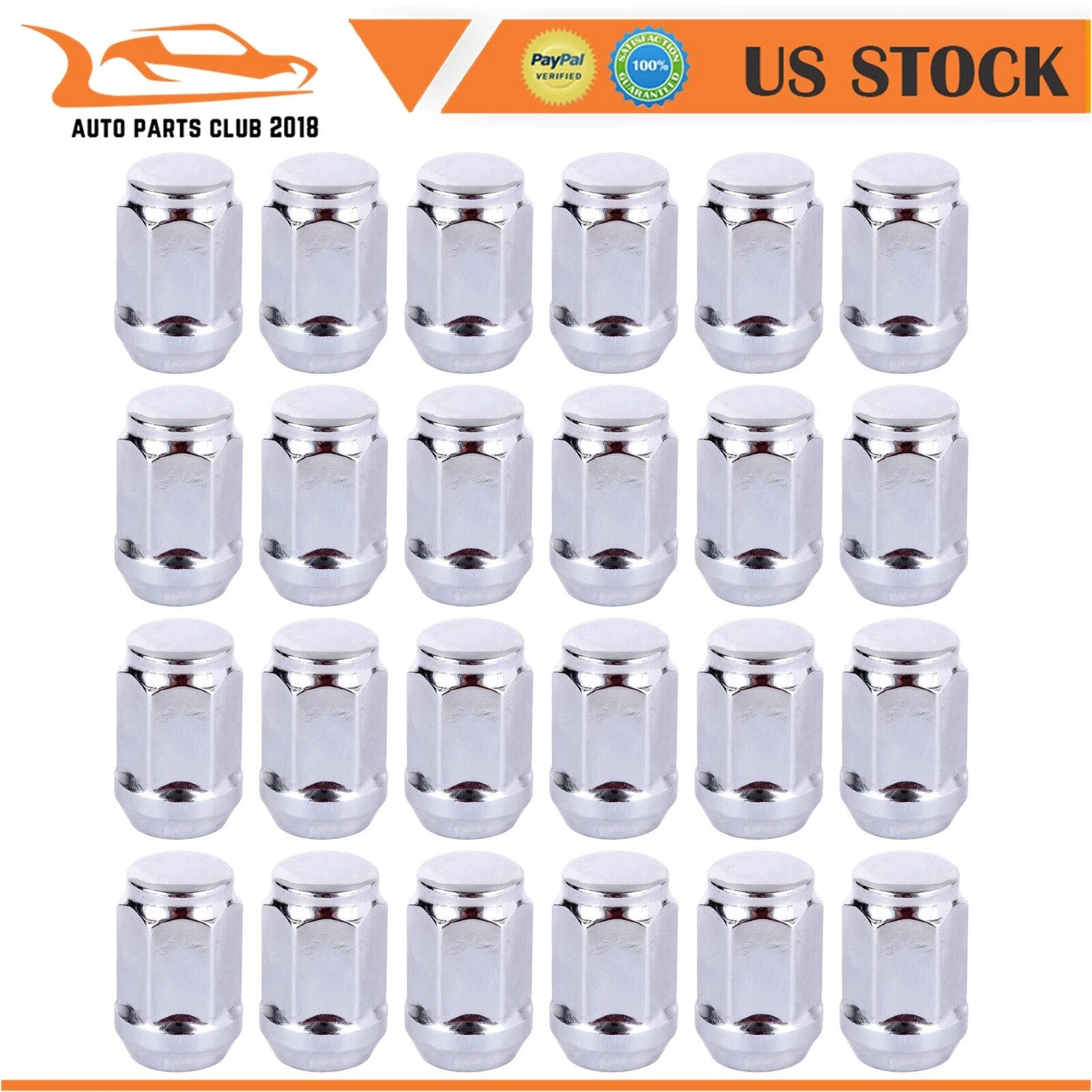 Set of 24 Chrome Lug Nuts for Dodge Durango Dakota Viper (Fits 1/2-20)