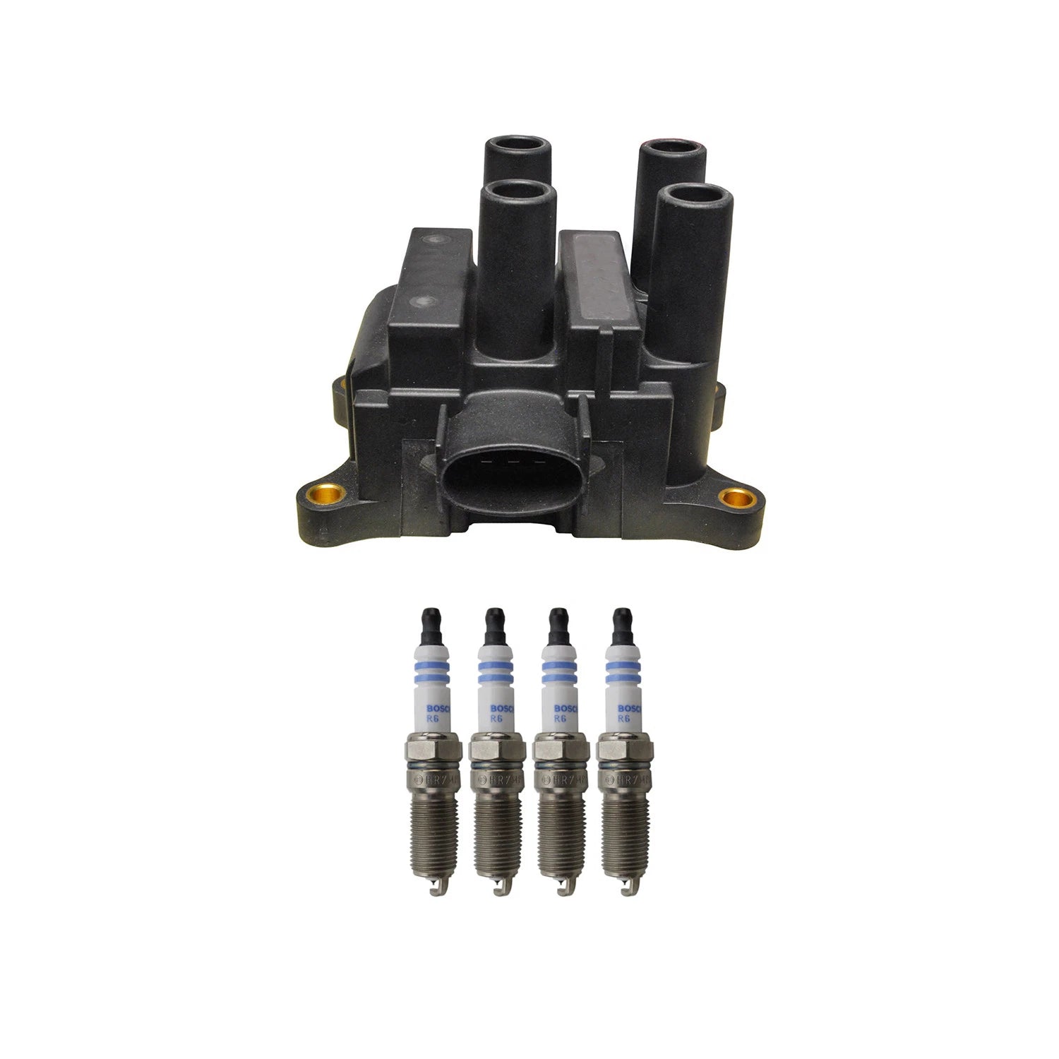 Set of 4 Denso Ignition Coils & Bosch Platinum Spark Plugs for Escape Focus (2000–2023)