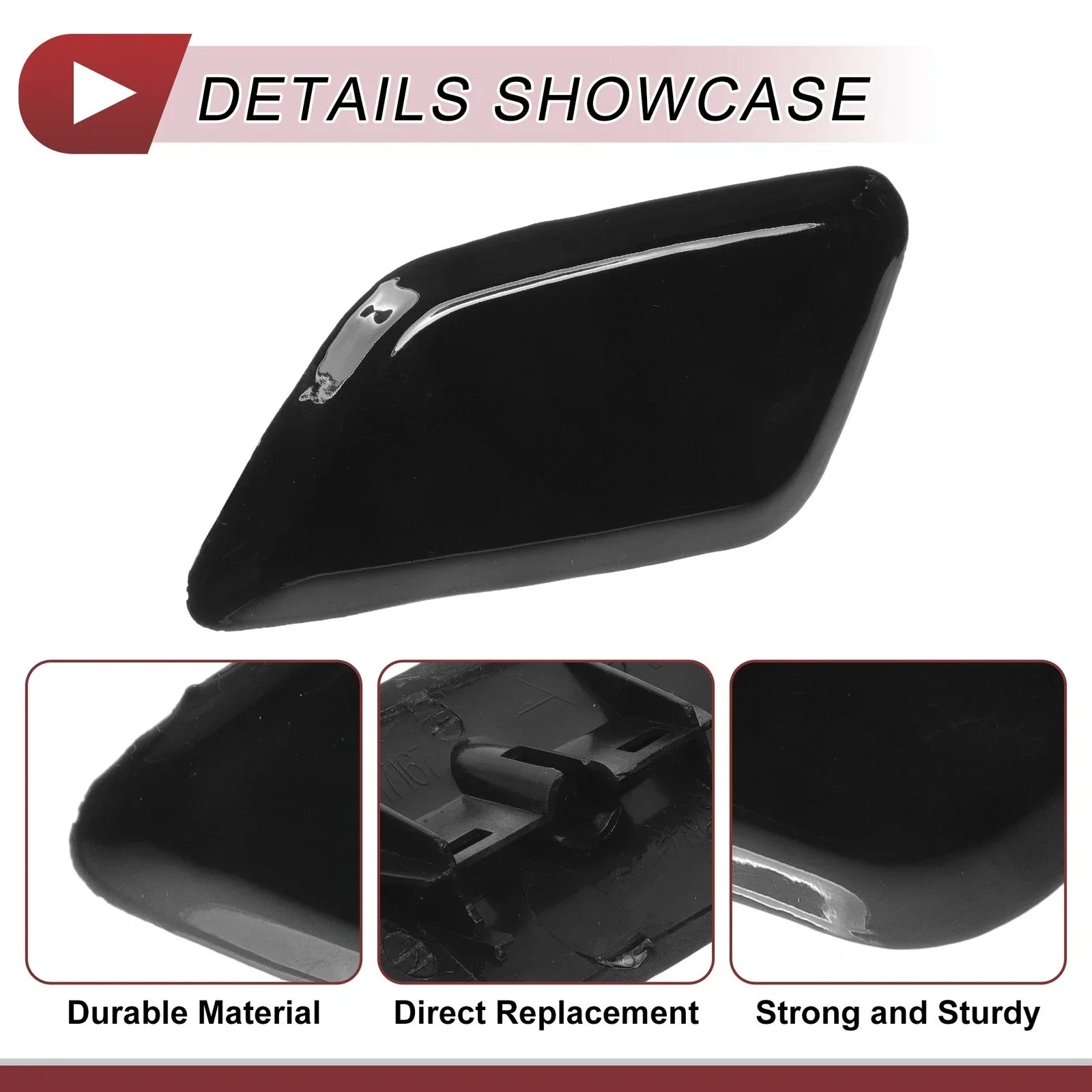 Front Left Washer Nozzle Cover for Honda Odyssey (2009-2014) Black 1 x Cap