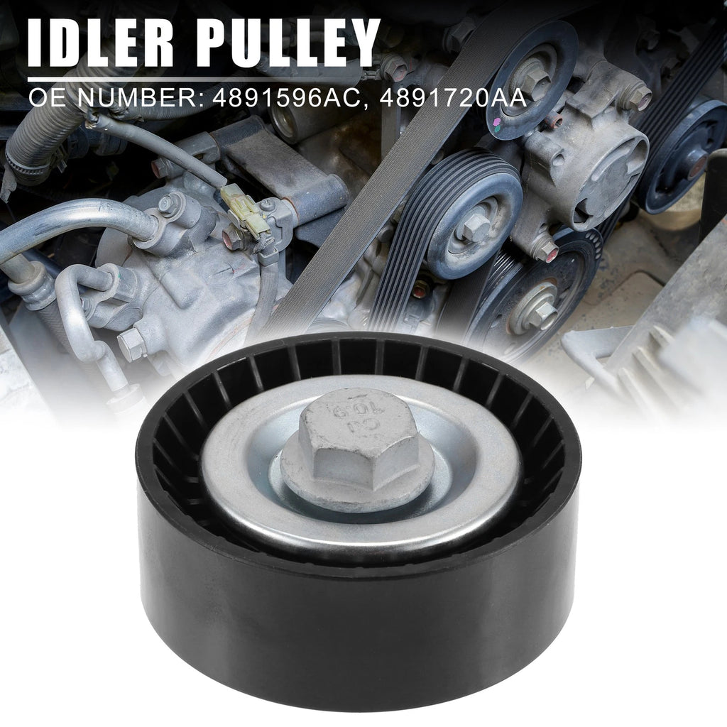 Accessory Drive Belt Idler Pulley for Dodge Journey (2009–2020) 4891596AC 4891720AA