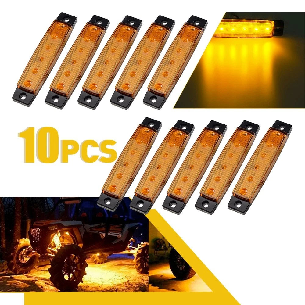 10X Amber LED Side Marker Lights for Truck Trailer Bus Lorry (12V)