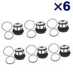 Set of 6 Fuel Filters + Caps for Ford F-Series E-Series 7.3L Powerstroke (1998–2003)